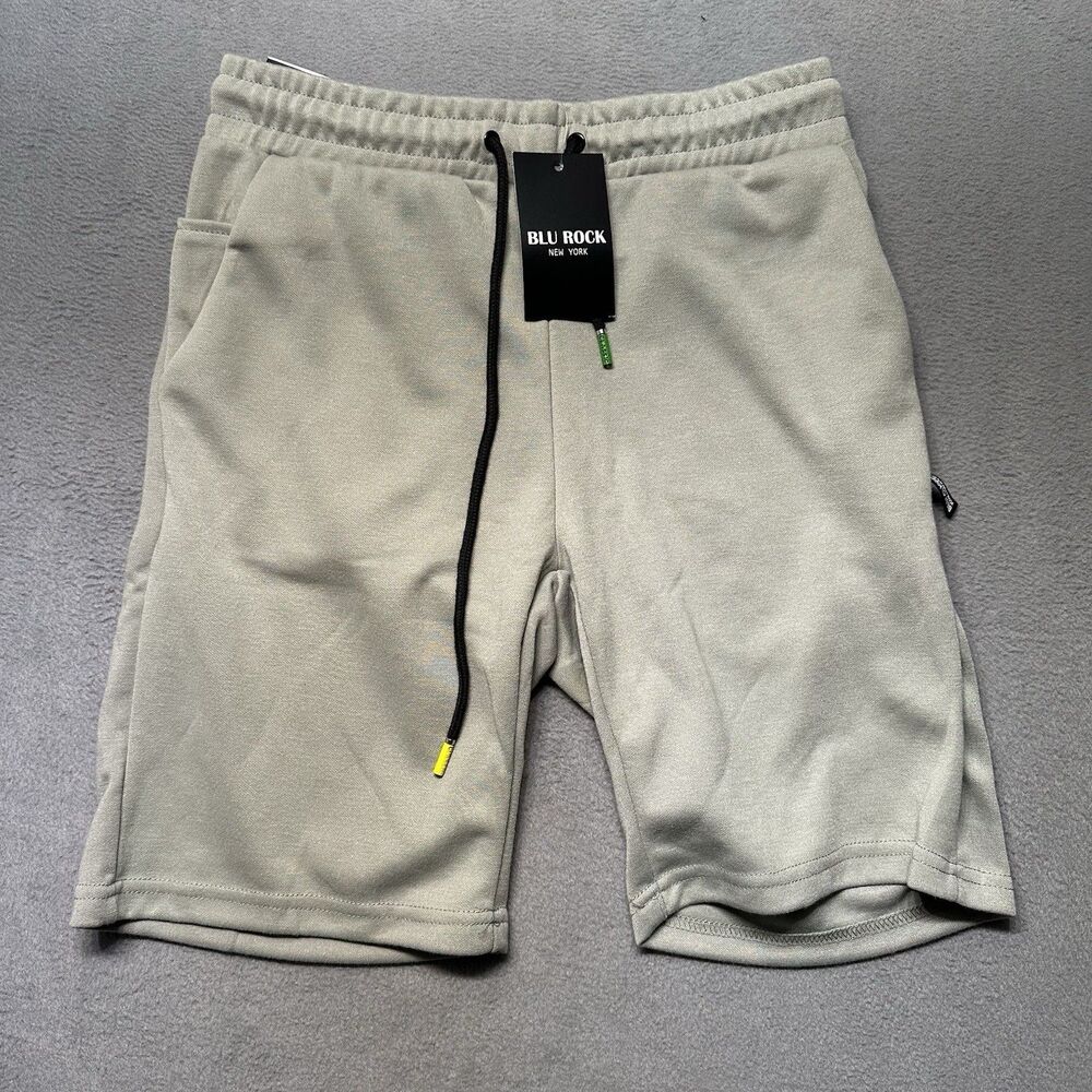 Blu Rock Mens Small Sweat Shorts Gray Drawstring Athletic Lounge NWT